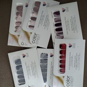 6 sets Color Street nails Moon River, Bloody Gorgeous, Capitol Hill, New York